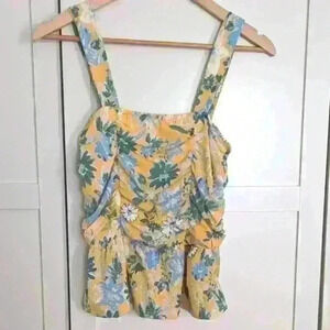 ECLAIR  | Yellow/Blue Floral Tank Top